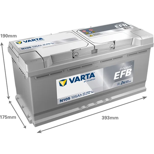 Аккумулятор VARTA Dynamic EFB N105 105Ah 950A 393х175х190 «-+» — изображение 3